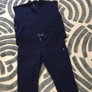 Figs Navy Scrub Top and Scrub Bottom Set L/XL
